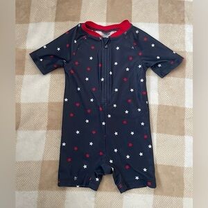 Old Navy Red and White Stars Navy Baby Romper Swimsuit